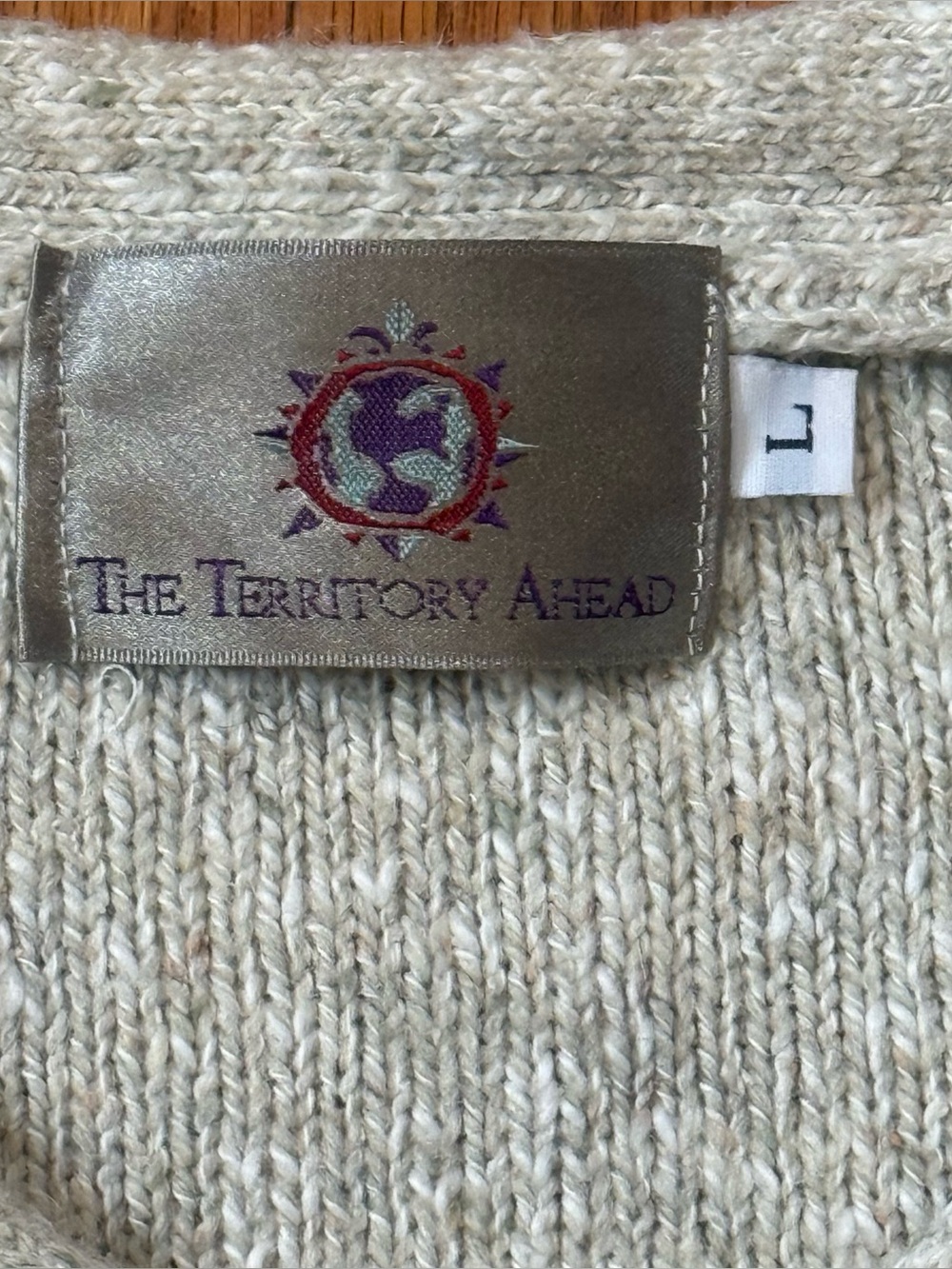 Vintage The Territory Ahead Men’s Large Henley Sweater Rollneck Wool Silk USA - Picture 2 of 8